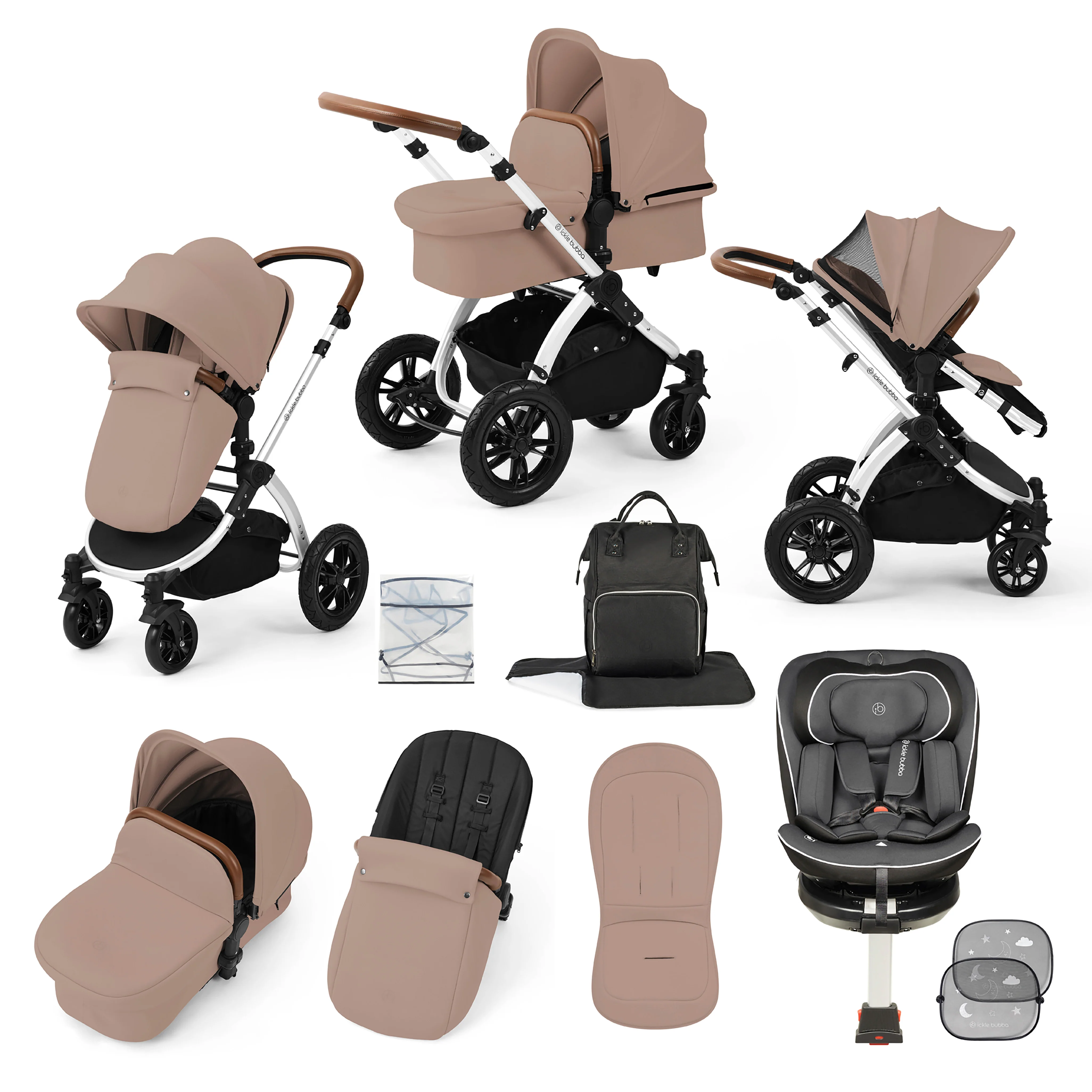 Stomp Luxe Travel Bundle with (Dark Grey) Radial i-Size Plus 360 Spin 40-150cm Isofix Car Seat - Image 21